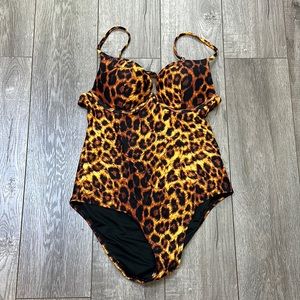 Cupshe one piece animal print swimsuit size large new with tags